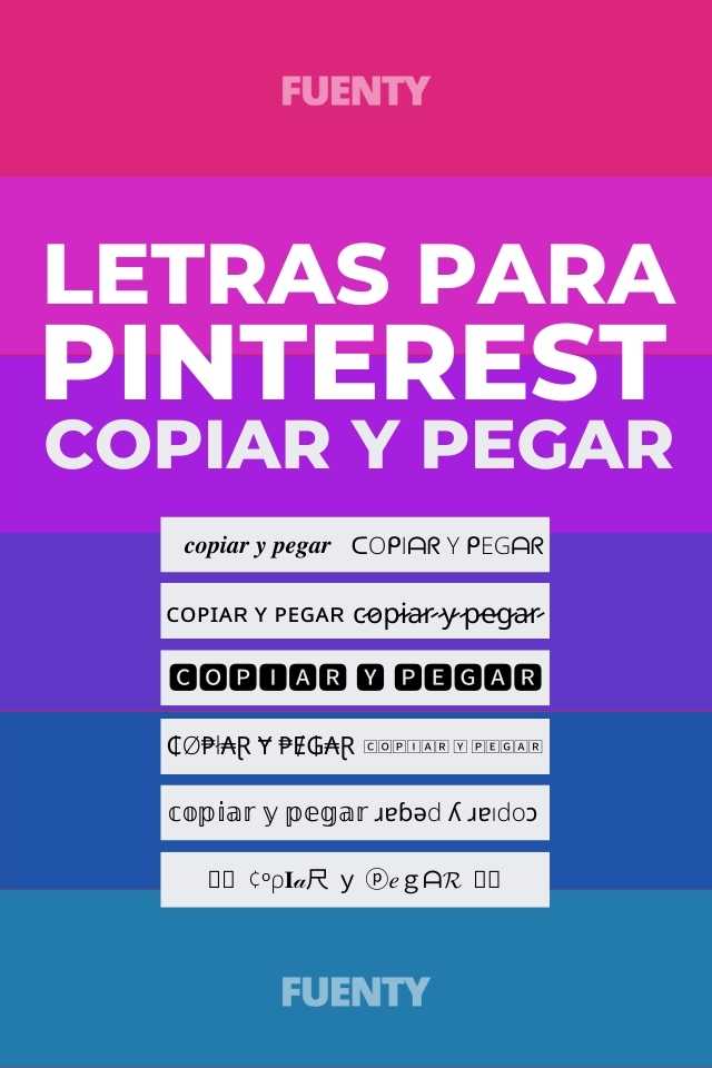 Conversor de letras para Pinterest - fuentes y tipografias para copiar y pegar