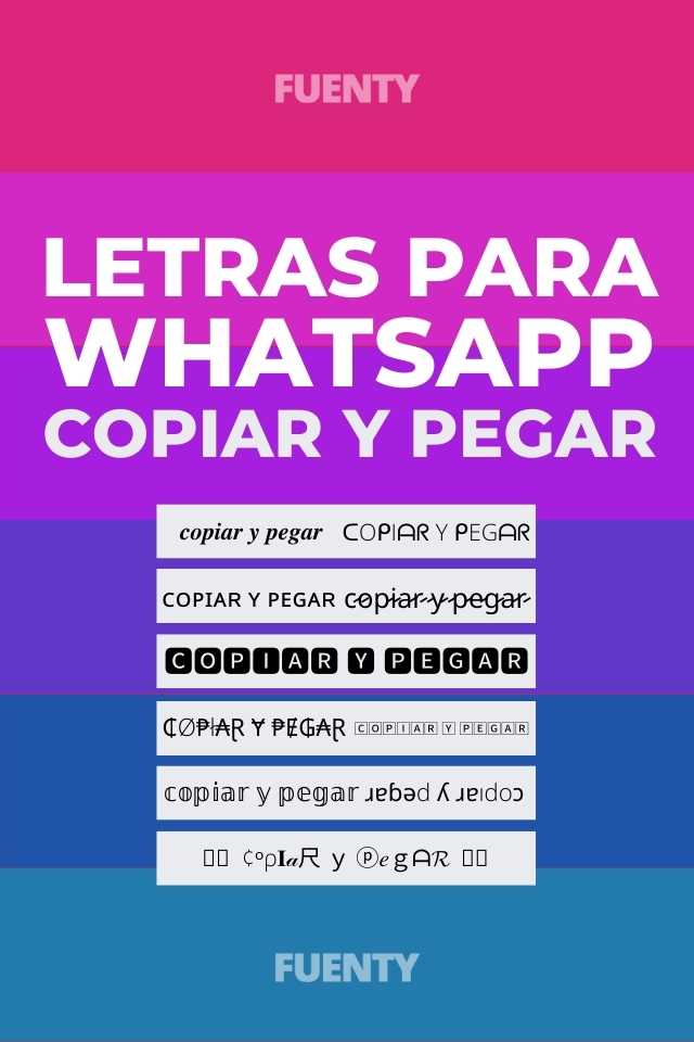 Conversor de letras para Whatsapp - fuentes y tipografias para copiar y pegar
